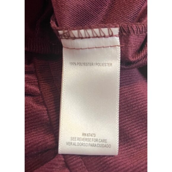 Melonie T Burgundy 14 Merlot 3/4 sleeve corduroy, baby doll, mini tiered dress - Picture 5 of 13
